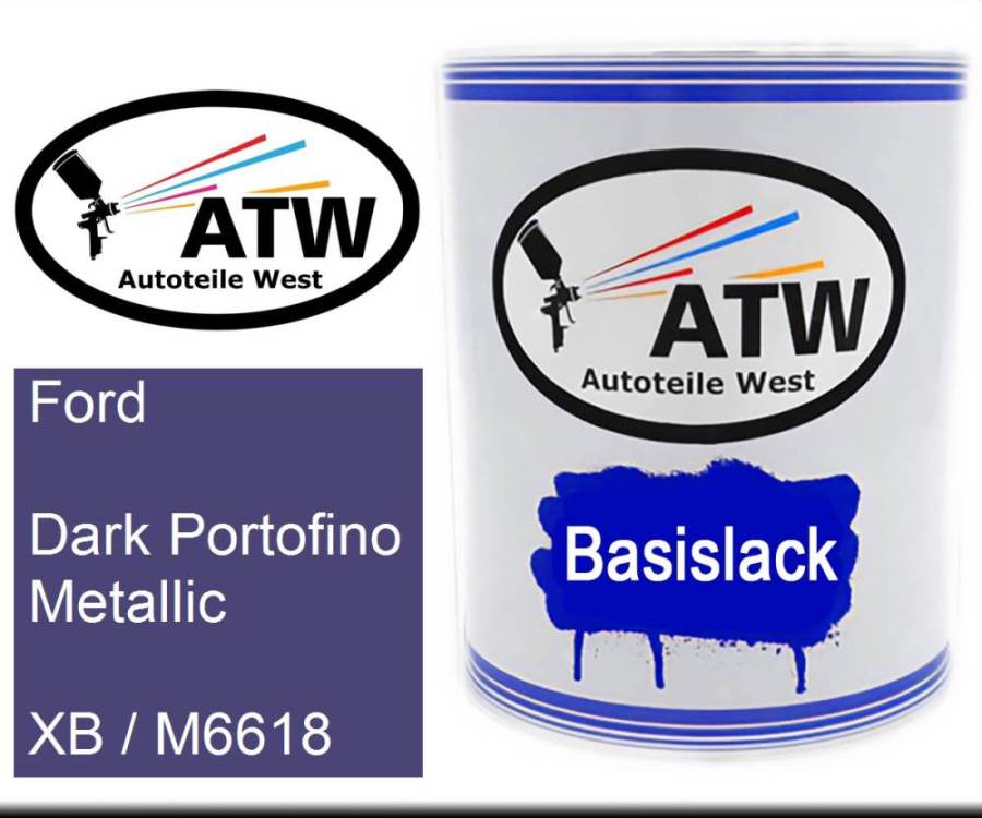 Ford, Dark Portofino Metallic, XB / M6618: 1L Lackdose, von ATW Autoteile West.